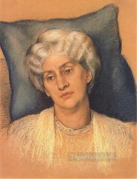 エブリン・デ・モーガン Painting - ジェーン・モリスの肖像 ラファエル前派「砂時計」の習作 エブリン・ド・モーガン